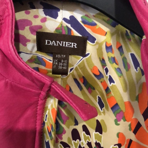 DANIER LEATHER JACKET MAGENTA PINK - Picture 4 of 7